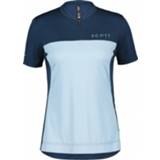 👉 Scott - Women's Trail Flow Zip S/S - Fietsshirt maat L, grijs/blauw