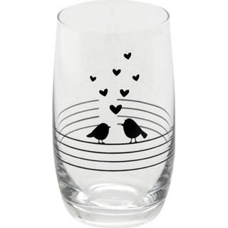 👉 Waterglas transparant glas Clayre & Eef 320 Ml Rond Vogels Drinkbeker Drinkglas 8717459823334