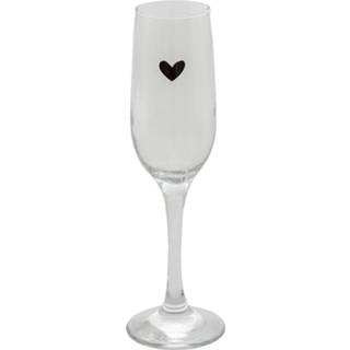 👉 Champagneglas transparant glas Clayre & Eef 200 Ml Rond Hartje Wijnglas Champagne Prosecco 8717459823365