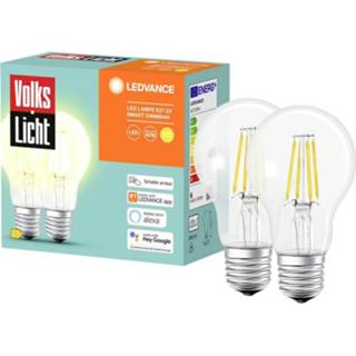 👉 Energielabel LEDVANCE SMART+ Energielabel: E (A - G) AC32941 2er BT FILAMENT CLASSIC DIMMABLE CLA60 E27 6 W Warmwit 4058075617841