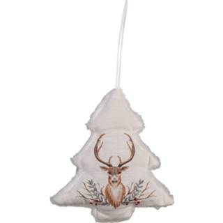 👉 Decoratiehanger wit bruin synthetisch Clayre & Eef Decoratie Hanger 10*1*11 Cm Wit, 8717459791657