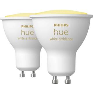 👉 Ledlamp wit Philips Lighting Hue LED-lamp (2 stuks) 871951434012100 Energielabel: G (A - G) White Ambiance GU10 Doppelpack 2x230lm 8.6 W Warmwit tot koudwit 8719514340121