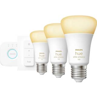 👉 Ledlamp wit Philips Lighting Hue LED-lamp 871951429123200 Energielabel: F (A - G) White Ambiance E27 3er Starter Set inkl. Dimmschalter 3x800lm 75W 24 W Warmwit 8719514291232