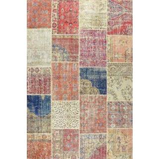 👉 Patchwork Vloerkleed Wol Multicolor Balaclava, 200x300