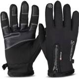 👉 Glove zwart l active Outdoor Riding Windproof Cold-proof Zipper Gloves, Size: L(Black)
