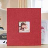 👉 Fotoalbum rood active 10 inch 20 pagina's / 40p doek zelfklevend DIY gelamineerd (rood)