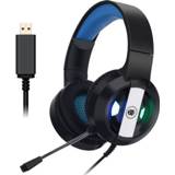 👉 Game headset zwart blauw active Salar S300 RGB Lichtgevende Wired Computer Online Headset, Kleur: 7.1 USB Black Blue