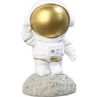 👉 Ornament hars goud klein active kinderen 2 stks ambachten ruimte astronaut ornamenten thuiskant office desktop cadeau, stijl: station