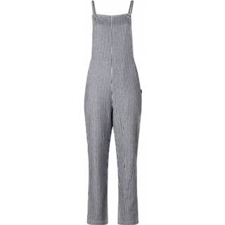 👉 DEDICATED - Women's Jumpsuit Emmaboda Work Stripe - Jumpsuit maat XL, grijs