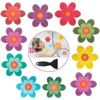 👉 Badkuip antislip active PEVA sticker badkamer cartoon sticker, model: 10 stks 8x8cm bloemen