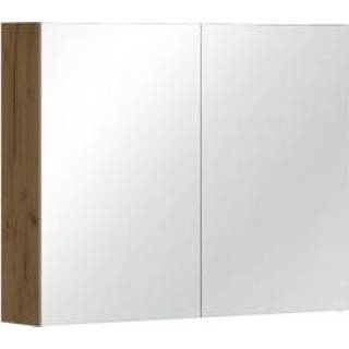 👉 Spiegel kast eik Spiegelkast Allibert Look Stopcontact VDE 80x65x18 cm Halifax Natuur 3588560349670