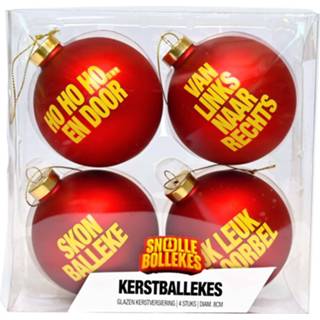 👉 Kerstbal 4 Snollebollekes Kerstballen,set A 8719319163925