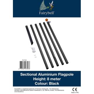 👉 Vlaggenmast zwart aluminium Fairybell 800cm 8718781473976