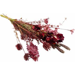 👉 Kunstbloem Lolaa Kunstbloemen boeket Burgundy glitter 60cm 6090526779782