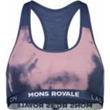 👉 Mons Royale - Women's Sierra Sports Bra - Sportbeha maat XL, blauw/grijs/roze