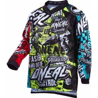 👉 O'Neal - Kid's Element Jersey Wild V.22 - Fietsshirt maat XL, zwart/grijs