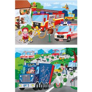 👉 Puzzel One Size GeenKleur Clementoni Brandweer en Politie, 2x60st. 8005125216024