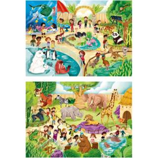 👉 Puzzel One Size GeenKleur Clementoni Dierentuin, 2x60st. 8005125216031