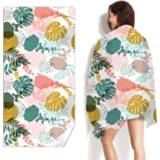 👉 Handdoek fluwelen active Double-faced sneldrogend strand gedrukt microfiber zwemmen handdoek, maat: 160 x 80cm (fantasieboom)