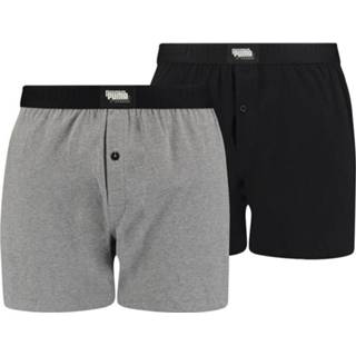 👉 Boxershort l mannen grijs Puma Boxershorts Men Loose Fit Jersey Sand Combo 2-Pack-L 8720245257190