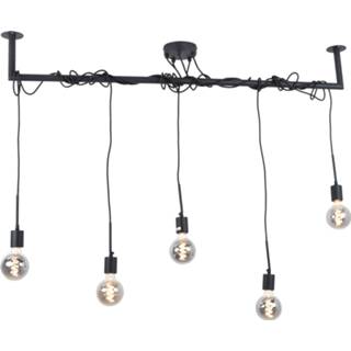 👉 Hanglamp zwart l Urban Interiors Bar 5 lichts 120 cm 8719325467857