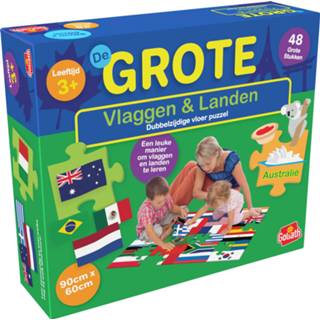 👉 Vloerpuzzel karton One Size Color-Meerkleurig Goliath vlaggen & landen 60 x 90 cm 48-delig 8720077192706