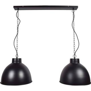 👉 Hanglamp zwart metaal Mat Black Urban Interiors 'Rocky Double' Ø40cm, kleur 8719325005790