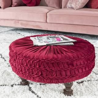 👉 Poef katoen rood BASE 'Nichole' 60cm, kleur