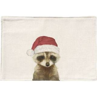 👉 Placemat linnen active Cotton Kerst Cartoon Animal Eettafel Potholder, Specificatie: Enkele kant (Wasbeer)