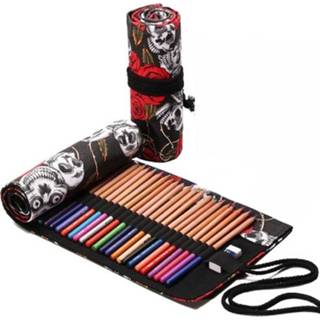 👉 Gordijn rose canvas active jongens meisjes 2 stks 12 holes schedel roll pen jongen en meisje schets kleur potlood briefpapier doos