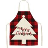 👉 Schort katoen linnen active 2 stks Christmas Plaid-serie en huishoudelijke reiniging overall, specificatie: 68 x 55cm (WQ-001312)