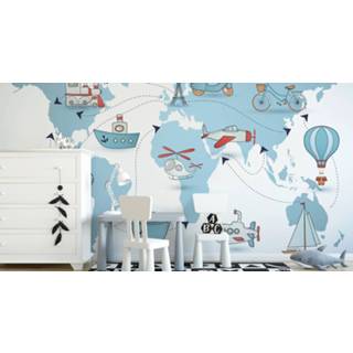 👉 Fotobehang kinderen - Reizen rond de wereld, Kinderkamer, premium print, inclusief behanglijm 5904343444468