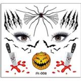 👉 Tattoo active kinderen 10 stks Water Transfer Stickers Cartoon Halloween Grappige Horror Decoration Face (FK-008)
