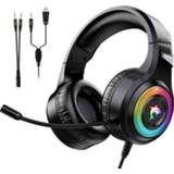 👉 Microfoon active J-ANKKA F2 3,5 mm enkele plug kleurrijke RGB-verlichting gaming-headset met