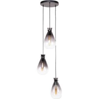 👉 Industriële hanglamp Veronica - Smokey Glass 3-lichts Getrapt 8720239814903