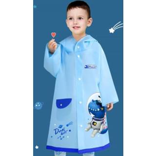 👉 Regenjas blauw EVA l active kinderen Smally Cartoon Waterdichte Student Split Poncho, Grootte: (Glacial Blue)