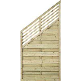 👉 Tuinscherm houten zwart Geimpregneerd Met Schuine Kant Newline 90 x 180/110 CM 5703393303912