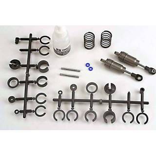 👉 Big bore shocks (short) (hard-anodized & teflon-coated t6 aluminum) (assembled with tin shafts w/ springs)(f/r)(2) (note: assembled with 32mm shaft...