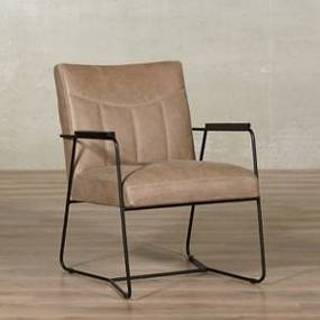 👉 Leren fauteuil bruin bruine leer right bruin, leer, stoel 8719128968926