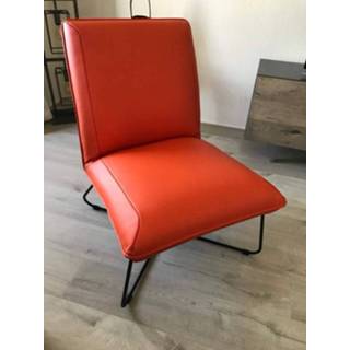 👉 Leren fauteuil oranje leer less oranje, leer, stoel 8719128971261