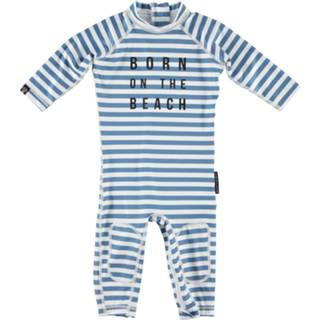 👉 Zwempak blauw jongens baby's UV baby zwempakje lange mouwen Born At The Beach - Gestreept 7436908286278 7436908286261
