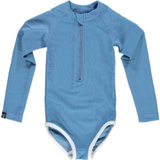 👉 Zwempak blauw meisjes kinderen UV Zwemkleding Met Lange Mouwen - Reef Ribbed 7436908987939 7436908986994