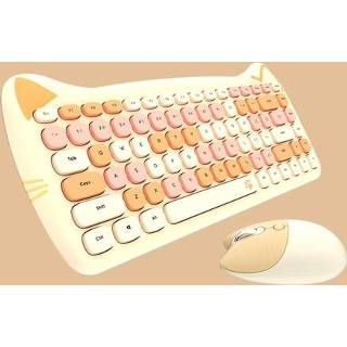 👉 Wireless Keyboard GEEZER 2.4G Mouse Combo 84 Keys Membrane Ergonomic 3-gear Adjustable DPI Cute Appearance