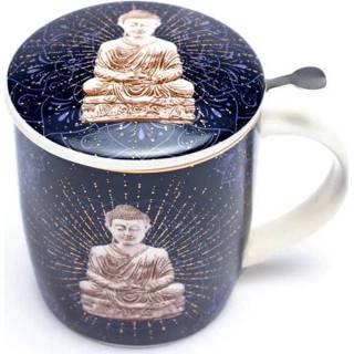 👉 Theemok porselein blauw set Boeddha - 400ml 8720088299746