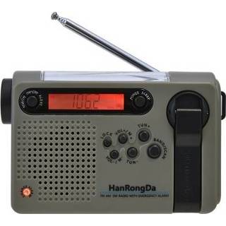 👉 Draagbare radio HanRongDa Outdoor Emergency Solar Powered AM FM SW Hand Crank with LED Flashlight 2000mAh Battery SOS Alarm