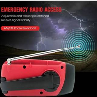 👉 Draagbare radio Emergency Sun Powered Hand Crank FM/AM Weather Alert with LED Light Power Bank Function