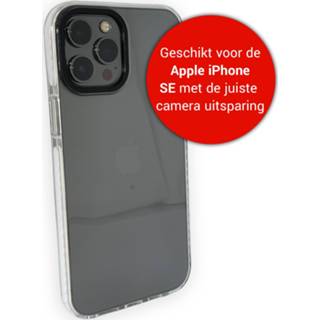 👉 Bumper hoesje transparant wit IPhone SE 2022 Backcover - Back cover case Apple / 8720629858944