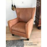 👉 Leren fauteuil bruin bruine leer perfection en oorfauteuil hug bruin, leer, stoel 8719128972503