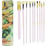 👉 Gouache roze active 10 PCS/Set Fine Art Pig Bristle Fishtail Brush With Iron Box(Pink Rod)