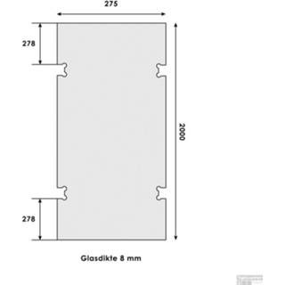 👉 Glas Inloopwand Profielloos Just Creating W2 30 cm Zonder Beslag Omkeerbaar Helder 8720359361547